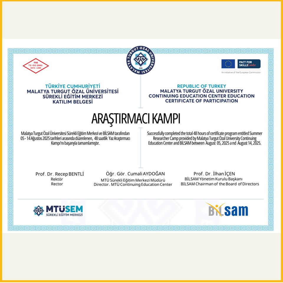 Araştırmacı Kampı Belgeleri e-Devlet'te