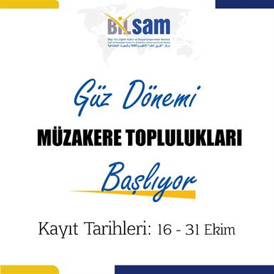 GÜZ DÖNEMİ MÜZAKERE TOPLULUKLARI BAŞLIYOR...