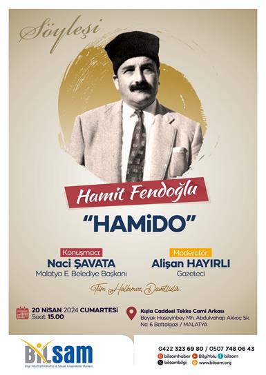 Hamit Fendoğlu'nun anısına düzenleyeceğimiz "Hamido" Belgeselinin gösterimi ve söyleşisine bekliyoruz.