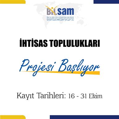 İHTİSAS TOPLULUKLARI PROJESİ BAŞLIYOR...