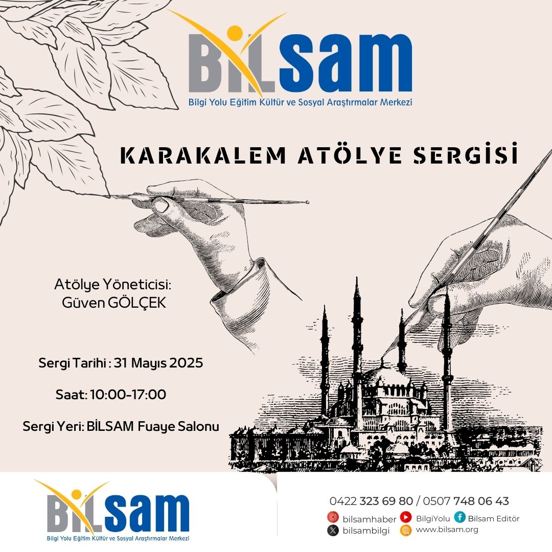 Karakalem Resim Sergisi 31 Mayıs Cumartesi günü Bilsam'da