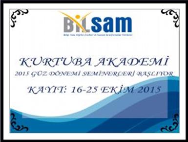 Kurtuba Akademi 2015 Güz Dönemi Seminerleri Basliyor